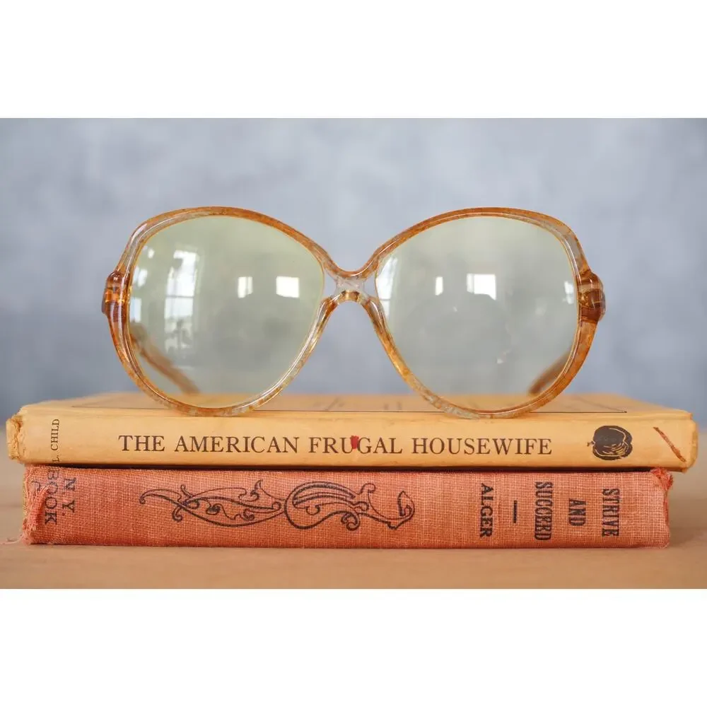 70s Sunglasses France Yellow Lens Vintage Glam retro Grandma chic Albert Capraro